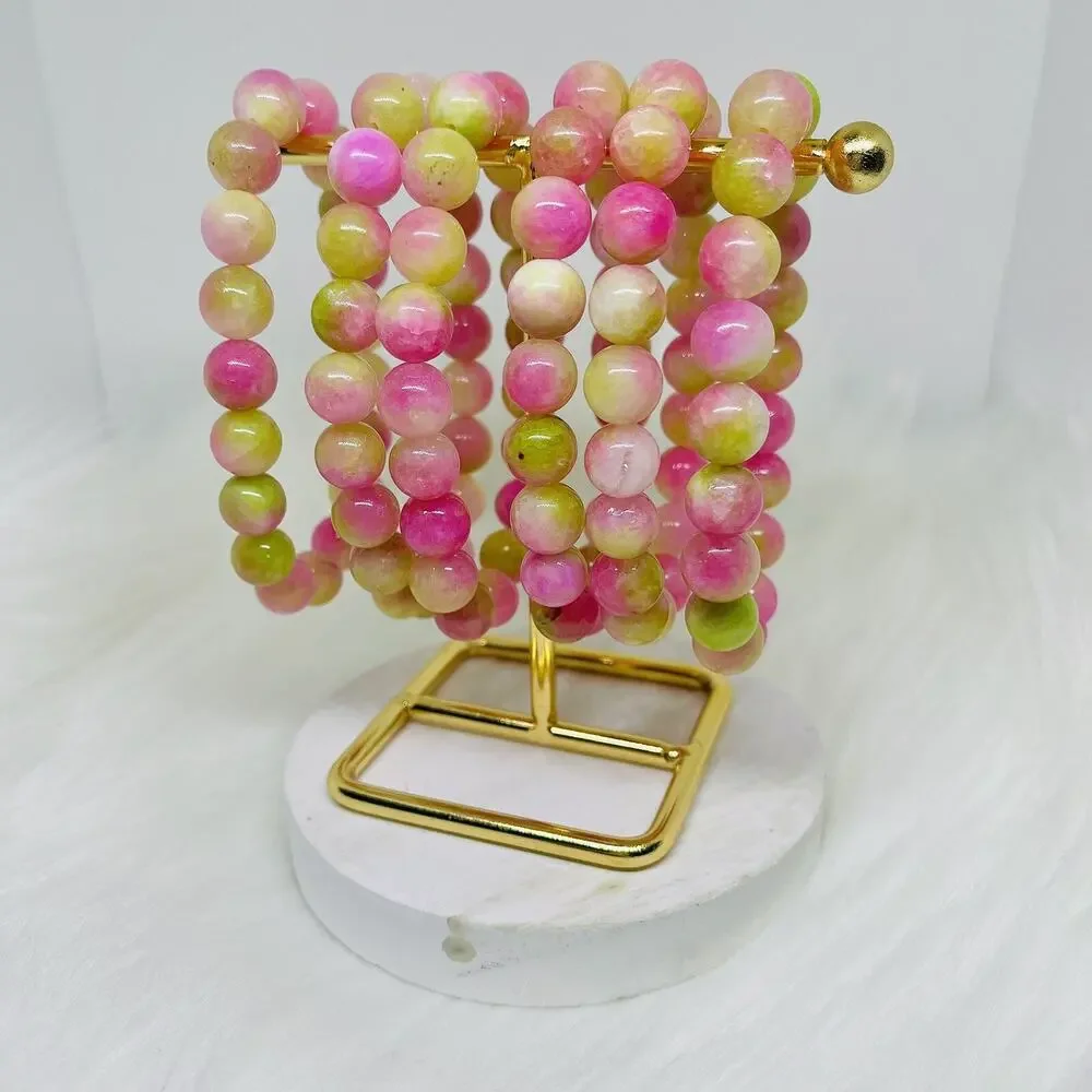 Watermelon Crystal Beaded Bracelet